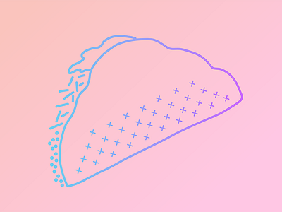 Taco Day gradient holographic icon icondesign japanese neon pastel taco