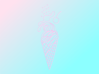 Pure Happiness cone cotton candy gradient icecream icecream cone icon icon design japanese sprinkles