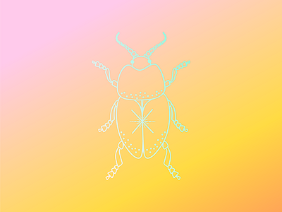 Mint Scarab Beetle beetle bugs egypt egyptian gradient icon icon design mint orange pink scarab