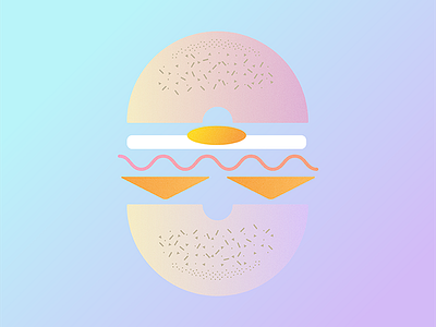 Ode to a Bagel Sammie bacon bagel bagel sandwich bagels cheese digital everything bagel gradient icon icon design illustration new york