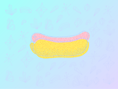 Summer Hotdog atomic dog gradient grain hot hotdog summer vector