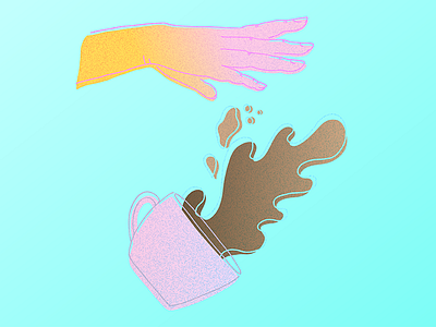 Worst Day Ever blue coffee gradient hands mug pink spill spilled coffee