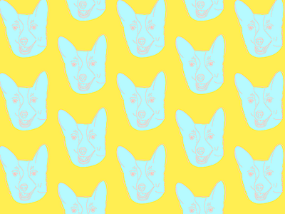 Ode to Sprinkles blue bright colors corgi corgis pastel pattern pattern design pup puppy surface design yellow