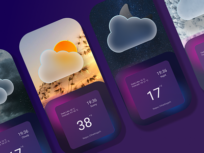 Weather Glass Icons 3d animation app branding design g graphic design illustration logo ui ux