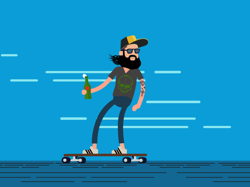 Street Skater beer flash heineken longboard motion design motion graphics skate