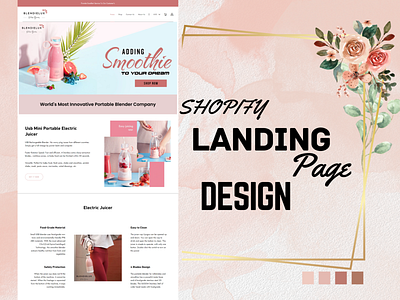 shopify landing page design on blender