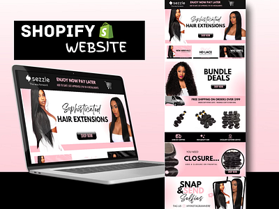 Shopify Website On Hair Products brandingg design dropshipping graphic design landing page logo shopify shopify store shopify website web website