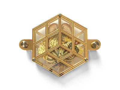Still stuck in here — Gold art design esoteric designs geometric marazita mirror sculpture
