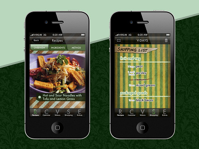 V-days app app cooking design esoteric designs ios iphone justin marazita marazita recipe ui ux vegetarian