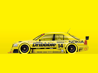 Hello Dribbble car dtm hello dribble mercedes racing yellow