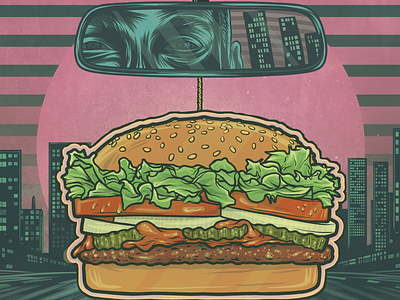 Burger King - Whooper Freshener adobe photoshop burger burker king car fastfood food food illustration freshener graphicdesign grill hamburger illustration neon neon night photoshop photoshop art