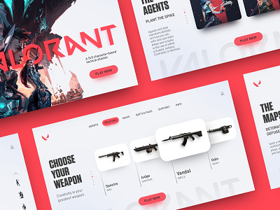 Valorant concept design game gaming gaming website minimal paralax ui valorant web webdesign website website design