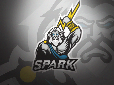 Spark Mascot Logo branding esports esports logo gaming logo god man mascot mascot logo mythology sports zeus