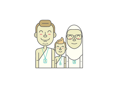 Happy Family character illustration travel ui ux