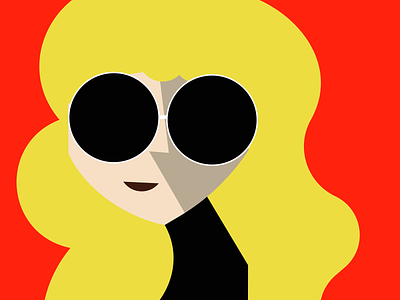 Phoebe blonde contrast design geometic glasses illustration poster shades yellow