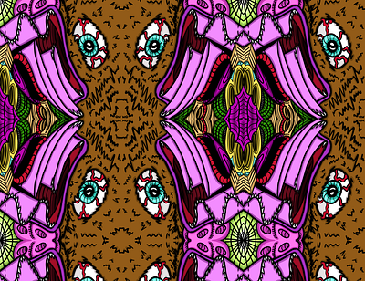 Monster Pattern design graphic design illustration pattern trippy