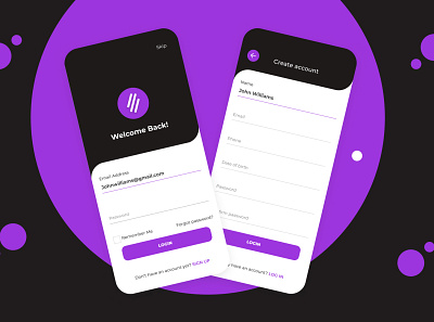 Welcome back | create account app branding typography ui