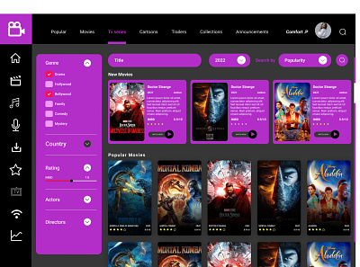 Prototyping | Movie Website design ui