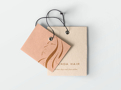 Orenda Hair Tags beauty boutique brand branding hair identity logo packaging print sub mark swing tag tag