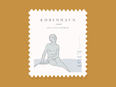 The Little Mermaid | Copenhagen illustration minimalism simple stamp travel typography