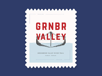 Greenbrier River Trail | West Virginia illustration minimalism simple stamp travel typography vintage