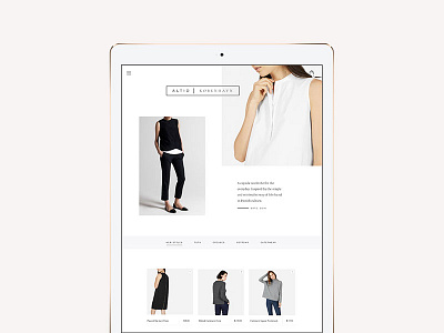 Altid Website apparel branding clean clothing e commerce logo minimalist shop simple web website white