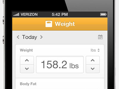 Weight 2 app iphone ui weight