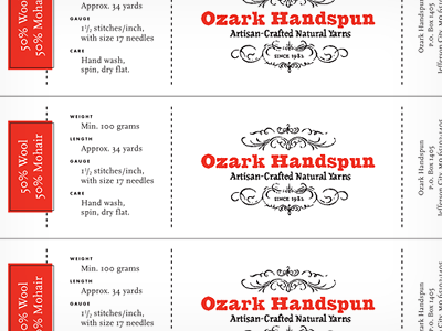 Ozark Handspun Yarn Labels labels ozark handspun packaging yarn