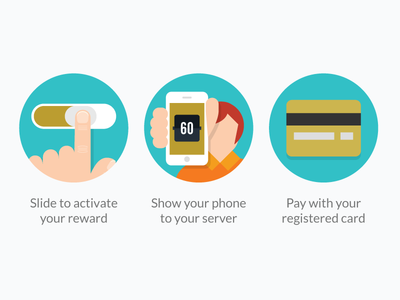 How to Redeem Your Reward android app flat illustration iphone loyalty thanx