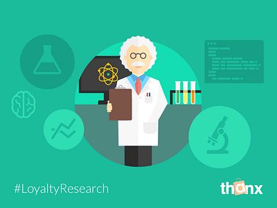 Loyalty Research editorial flat genius illustration lab science scientist technology