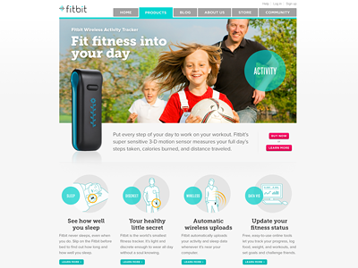 Product Page Concept 3 fitbit landing page product page