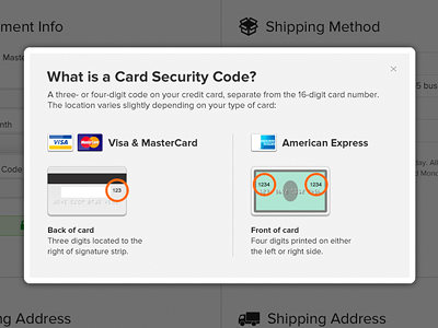 CSC 3 cart credit card csc cvv cvv1 modal security shopping ui