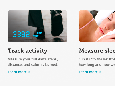 Features carousel fitbit landing page product page