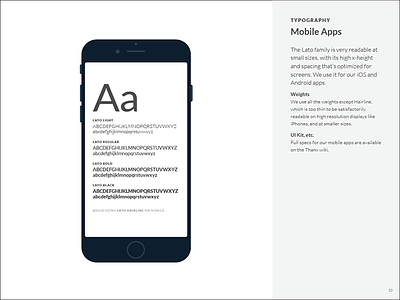 Brand Book: Typography: Mobile Apps brand book branding guidelines identity mobile style guide typography