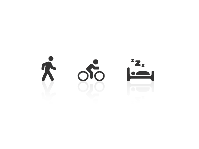 Walking, Activity, Sleep active fitbit icons sleep walking