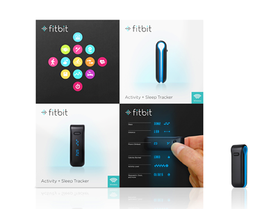Fitbit 4 boxes devices electronics fitbit fitness gadgets health packaging retail