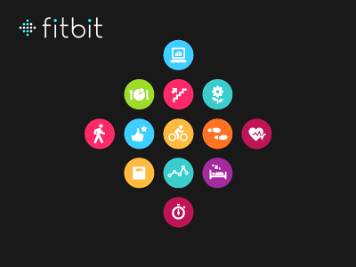 Fitbit Logo Icons colorful fitbit icons logo