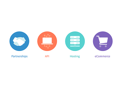 partnership icons api e-commerce ecommerce hosting icons laptop partners partnerships servers shopping