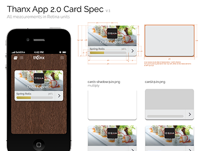 Thanx Card spec app card ios iphone loyalty mobile rewards spec ui