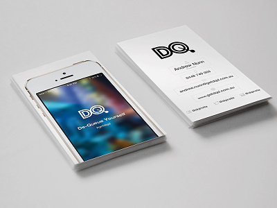 Business Card Design for DQ appdesign appmobile australia branding businesscard carvingdezine corporateidentity doubleside dq mobile mumbai