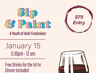 Sip and Paint Poster graphic design poster design
