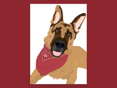 German Shepherd Illustration - Shelby