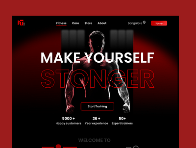 Fitness Studio landing page ui