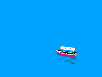 A Boat art boat boating boats design floatting boat graphics illustration minimal water