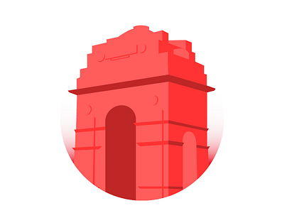 India Gate ancient art delhi design gate graphics icon illustration india monument red