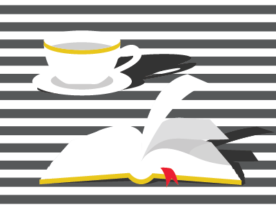 Read and Become !! art book coffee design graphics illustration minimal novel read tea