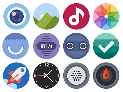 iWatch iOS8 Flat Circular Icons Concept