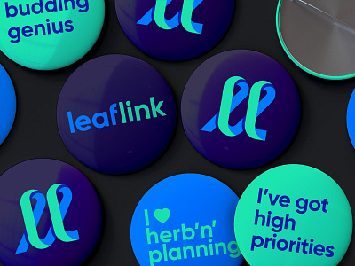 LeafLink Pins branding cannabis copywriting design fintech identity identity design logo merch design merchandise messaging swag trade show typography