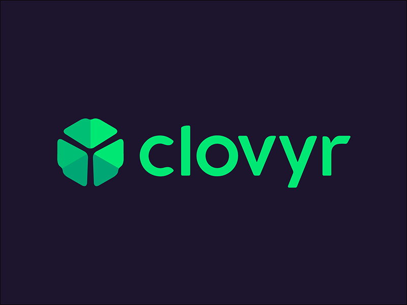 Clovyr.io logo design blockchain branding clover clover logo crypto fintech identity identity design logo logo design plant logo tech company tech design tech logo typography
