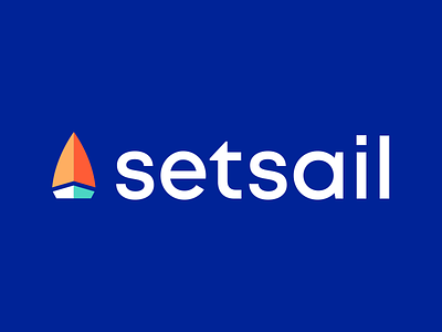 SetSail Logo app logo branding carrot design logo minimalist logo saas saas branding sail boat sailboat sailing sales sales software tech branding tech company tech logo typography vector